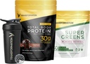 Pretvorba čokolade Protein Powder, Super Greens Superfood Green Juice Powder in zmogljivost Izolirana steklenička Shaker
