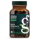 Gaia Herbs Black Elderberry - Daily Immune Support Supplement to Help Support Wellness - s črnimi jagodami & Acerola Fruit for Antioksidant Support* - 120 Veganskih kapsul (60-dnevna oskrba)