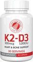 Srebrni Fern Vitamin K2-D3 Supplement Blagovna znamka - naravna, nesintetična - K2-7 kot menakinon-7 (MK-7) - D3 kot holekalciferol - podpora za kosti, srce in energijo (2 steklenici - 60 kapsul - 60 serverjev)