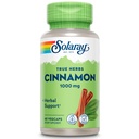 SOLARAY True Zelišča Cimet Bark 1000mg - zemeljski cimet dopolnila - Zeliščna podpora za splošno Wellness - Non-GMO projekt Verified - Veganske kapsule, 60-dnevni garancije - 30 Serving, 60 VegCaps