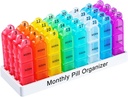Zoksi Mesečni tablete Organizator 3 krat na dan, en mesec tablete Box Organizator Morn-Noon-Eve, 30 dan tablete Primer za potovanje, 31 dan Medicine Organizator z 32 Odstranljivi oddelki za vse Meds