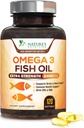 Omega 3 ribje olje 2400 mg – Trojna moč EPA & DHA Maščobne kisline za srce, Možgani & Skupni podpora – Divji ujeta, Burpless, Lemon Flavor dodatek – Naravni, Ne-GMO, Gluten-free – 120 Softgels