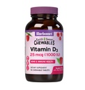 Bluebonnet Nutrition EarthSweet Vitamin D3 1000IU - Bone & Imune Support - Raspberry Žvečljivi vitamin D dodatek za ženske & moške - Soy-free, Gluten-free, Non-GMO - 90 tablet
