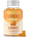 Kurkumin dodatek Gummies w/Črna paprika za skupno podporo* - ingver z aromo, ne-GMO, Vegan, Gluten-free skupni dodatek