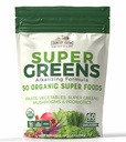 Podeželske kmetije Super zelene Naravne arome, 50 Organic Super Foods, USDA Organic Drink Mix, Sadje, Zelenjava, Super Greens, z Fiber, Gobe in probiotiki, Podpira energijo, 60 Serving, 900g