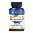 Vitamin B1 500MG, 120 kapsul, ne- GMO, vegan, brez glutena, benfotiamin