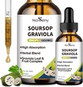 Soursop Bitters tekoči, Soursop Bitters za imunski, antioksidant, Prebavni, Graviola sadje in list ekstrakt kapljica, zeliščni ekstrakt z vitaminom za podporo celic in regeneracijo, Dnevni dodatek, 2 FL OZ