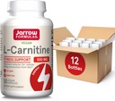 Jarrow Formule L-Carnitine 500 mg, prehranska dopolnila, podpora za proizvodnjo celične energije, 50 Veggie kapsule, 50 dnevna oskrba na dan (paket po 12)