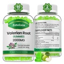 2 Pack Organic Valerian Root Gummies, Zeliščni dodatek za sprostitev in podporo razpoloženja, Sleep Gummies brez melatonina za odrasle, Vegan, Non-GMO, Apple Flavor, 120 Count