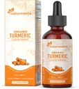 Naturments Kurkumin Tekoči: Certified Organic Turmeric Curcumin z Ginger & Black Pepper- Skupna podpora, Imunska & Prebavna podpora, Graciozno staranje - 2 Fl Oz