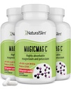 MagicMag C by NaturalSlim, Magnezijev citrat s kalijem za sprostitev mišic, kakovost spanja, Živčne funkcije in elektrolit podporo, Dnevni magnezijev dodatek za moške in ženske, 100 kapsul 3pk