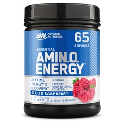 Optimum Nutrition Amino Energy - Pred vadbo z zelenim čajem, BCAA, Aminokisline, Keto prijazno, Green Coffee Extract, Energy Powder - Blue Raspberry, 65 Serving (Packaging May Vary)