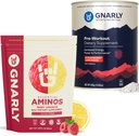 Gnarly Nutrition Gnarly Preworkout Jagodna limonada (14.82oz) Aminos Berry Limonade Caffeine Free (10.58oz)
