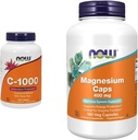 Zdaj dopolnila, Vitamin C-1.000 z Rose HIPS, Trajno sproščanje, Antioksidant zaščita*, 250 Tablete in dodatki, Magnezij 400 mg, Enzyme Funkcija*, Podpora živčnega sistema*, 180 Veg kapsule