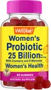 25 Milijarde probiotikov za ženske Gumije z brusnice in D-mannoze - 12 sevi - vaginalno zdravje, prebavna podpora, Gut zdravje, in zdravje žensk - 60 Gumies