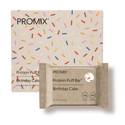 ProMix Nutrition Protein Puff Bars - Rojstni dan Torta - Marshmallow Crispy Treat - Super okus in zdravo Na Go Prigrizek - Visoke beljakovine & Nizke kalorije - Brez glutena, soje, in koruze - 12 Barov