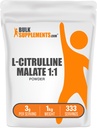 BulkSupplements.com L-Citrulin Malate 1:1 prašek - citrulin prašek, dodatek aminokislin - Unflavored & Gluten Free - 3g na serviv, 1kg (2,2 lbs) (Pack of 1)