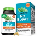 Zenwise Health No Bloat Digestive Enzymes za Gut Health, Gas & Bloating Relief - Multi Encimes Prebavni dodatek s probiotiki, Ginger, Turmeric Dandelion & Lactase - Moški in ženske - 48 Count