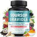 Soursop Graviola Kapsule z Bezgovo jagodo, kurkuma, ingver, Mlečno osjo, češnjo in več - 120 Kapsule za 4 mesece