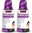 DEJAVNIK Somnapure, 2-pak, pomoč za spanje za odrasle z melatoninom, Valerian Root, & Lemon Balm, Tekoči dodatek za padec spanja hitreje, ostati spal dlje, & zbuditi osveženo, 16oz, 48 Servinges