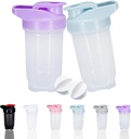 Shaker Steklenica Protein Shakes Cup in 10-ounce/300ML Shaker-Bottle z Whisk kroglice, Beljakovine Shaker- Steklenice Set, Non-BPA plastike (Bule+Purple(2PCS))