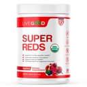 LIVEGOODTM Organic Super Reds z Alfalfa, Ječmen trava, Pesa koren, Pomegranit, Grozdno seme, Vegan, Gluten Free, 9.25 Oz