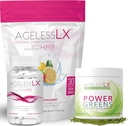 AgelessLX Biotin Dopolnilo kapsule, Jagodna limonada & Power Greens Powder paket - Proti staranju dopolnila