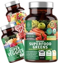 Številka One Nutrition N1N Premium Superfood Greens [28 Močne sestavine] in Super sadje in zelenjavo dodatek [40 Cela živila] - Popolna Superfood paket, 2 paket