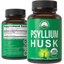 USDA Organic Psyllium Husk Vegan Kapsule, narejene z organskim Psyllium Husk Seme. Fiber dodatek za Gut. Prebiotiki pregestiv. Tablete za digestion, grobost brez napihnjenosti. Tablete