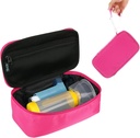 Lepotni potovalni kovček za prenosni nebulator, Inhaler Spacer za otroke in odrasle, Inhaler imetnik Astma nosi vrečko z mesh Pocket za medicino in druge bistvene, roza (samo primer)