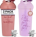 [2 pakiranji] 28oz Shaker steklenička z motivacijskimi citati (Rose &Lavender) 