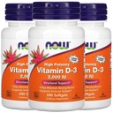 Now Foods Now Foods Vitamin D-3, 50 μg (2.000 i.e.), 240 Softgels, 3 pakiranje
