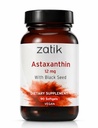 Zatik Naturals - Astaksantin 12mg z organskim črnim semenom, antioksidant, 90 Veganski softgels