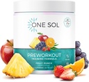 One Sol Pre-Workout za ženske, Izboljšana črpalka in fokus, Brez Jitters ali Crash, naravne sestavine, 100% Vegan, Gluten Free & Soy Free, (Fruit Punch)
