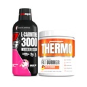 PROSUPPS L-karnitin 3000 brez stimulantnih tekočinskih strelov (31 strežnikov, zmajevega sadja) in termomaščobnih termogenskih praškov (25 servov, molten mango)