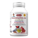 ANDREW LESSMAN Resveratrol-100 z zelenim čajem 100 grozdnih semen 100 Granatno jabolko 100mg - 60 kapsul - štirje močni, zaščitni antioksidanti.