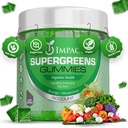 Superzelene Zelenjave Gumiji - Vegetarian Fiber Gumies za odrasle in otroke - Daily Green Superfoods z 35+ Essential Vitamins & Podpora Immunity & Gut Health - 4g Fiber na dva Gummy (60 Count)