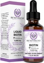 Benevolentni tekoči biotin 15000 mcg - Infundiran s kokosovim oljem za 5X absorpcijo, ne-GMO & Vegan prijazen biotin za rast las Glowing kože in močne nohte