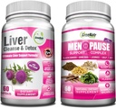 GreeNatr Synergic Bundle - Zeliščni Menopause Podporni kompleks za vroče bliskavice, nočno potenje in razpoloženje Swings Relief Plus skupaj revitalizacija jeter z našo sinergijsko čiščenje jeter