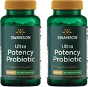 Swanson Ultra Potency Probiotic Digestive Health Imunski sistem Podpora 66 Milijarda CFU Prebiotic NutraFlora scFOS 60 DRcaps Veggie kapsule (kap) (2 paket)