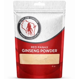 Red Panax Ginseng Powder z naravnimi ginsenozidi (8 oz)- Podpira zdravo energijo, Vitalnost, Mood in več, korejski Panax Ginseng Koren prašek za smoothies, kava ali pijače (1 pakiranje)