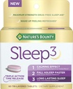 Naravni Bounty Sleep3 Melatonin 10mg, Največja moč 100% brez drog pomoč za spanje, Prehranska dopolnila, L-Theanine & Nighttime Zeliščna mešanica čas release tehnologija, 60 Tri-Layered tablete