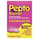 Pepto Bismol žvečljive tablete, vznemirljivo lajšanje želodčne sluznice, slabost, zgaga, lajšanje prebavnih motenj, zdravilo proti driski pri odraslih - 5