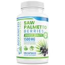 Saw Palmetto jagode & Extract - 1500 mg Saw Palmetto dodatek za moške in ženske - DHT bloker za rast las, prostata podpora in zdravje urina - 120 Veganske kapsule