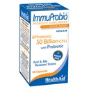 HealthAid ImmuProbio 60 Caps - 50 milijard CFU s prebiotičnim, enkrat dnevno, Kislinski in žolčni upori, Vegan