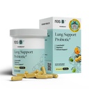 ResB Lung Support Probiotic Supplement - Lung Health Supplement za kadilce, Gut Health, Imun & Digestive Support, Respiratorna nega, Sveti Basil & Kurmer, klinično preizkušen - 60 kapsul
