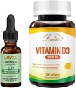 Lovita Bee Propolis Liquid Extract & Vitamin D3 Softgel Nutrient dodatek paket