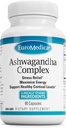 EuroMedica Ashwagandha Complex - Dopolnilo k podpori Adrenal Health - Ashwagandha dodatek z Rhodiola Rosea Extract - Zeliščni dodatek k podpori energije in koncentracije - 60 kapsul