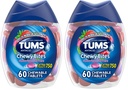 TUMS Chewy Bites Antacid tablete za žvečljivo zgago Relief in kisle prebavne motnje, Razvrščene jagode - 60 Število (Pack of 2)