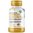Nature's Fusions Nutri Organic Turmeric Supplement 1425mg - 40x Več Biorazpoložljivi - 95% kurkuminoidi - Kurkumin s črnim poprom, ingver & kurkuma olje - dodatek